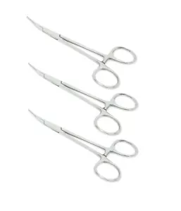 3 Pinze termostatiche premium bloccaggio zanzare 5" curve per uso chirurgico e dentale - Foto 1 di 2