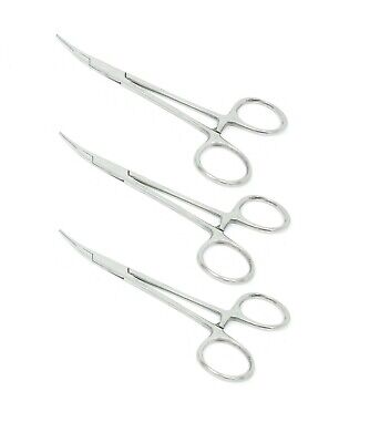 3  Premium Mosquito Locking Hemostat Forceps 5  Curved For Surgical & Dental Use • 5.99$