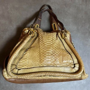 CHLOE Paraty Exotic Skin Leather Hand Bag Used - Picture 1 of 12