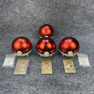Pokemon 23K Gold Plated Trading Card w/ Balls Set of 3 Burger King Nintendo 1999 - Picture 1 of 9