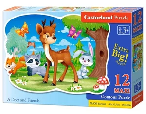 (CSB120154) - Castorland Jigsaw Premium Maxi 12 Pc - A Deer and Friends - Picture 1 of 1