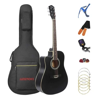 Left Handed Guitar,Left Handed Acoustic Guitar Cutaway 41 inch Full-size Begi... - Image 1 of 4