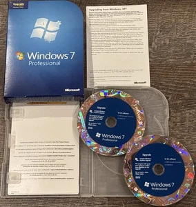 Microsoft Windows 7 Professional (UPGRADE) 32 & 64 Bit DVDs With Product Key - Picture 1 of 15