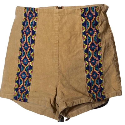 Coquette Maude Retro Corduroy Junior L Cowgirl Chic Accented Vintage Shorts  - Image 1 of 4