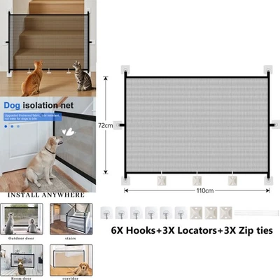 Retractable Pet Dog Gate Child Baby Stair Gate Barrier Foldable Portable NEW - Image 1 of 4