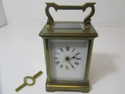 Quality Brass Mantel Carriage Clock With Key Working - Image 1 of 4