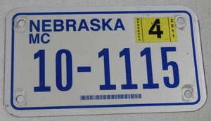 2011 Nebraska motorcycle license plate - Picture 1 of 1