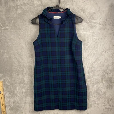 Vineyard Vines Womens Size 4 Plaid Sleeveless Dress Blue - Image 1 of 4