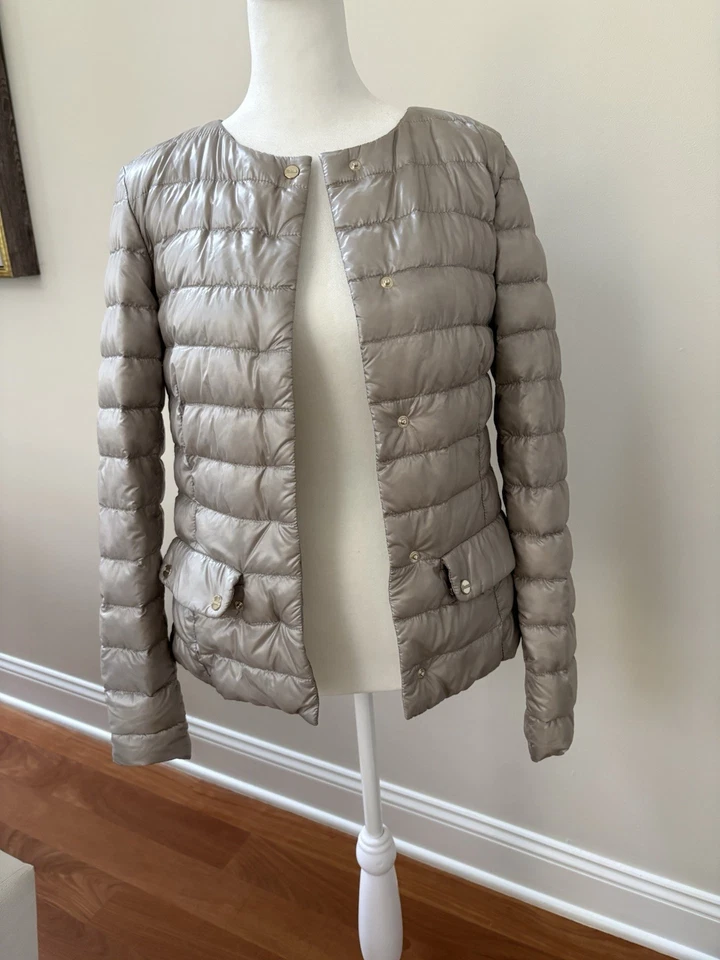 NWT HERNO DOWN PUFFER light GREY JACKET  XS $750 Warm lightweight  - Image 1 of 4