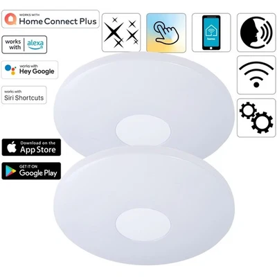 2x Hama WiFi LED Deckenleuchte 40W 217W dimmbar WLAN Deckenlampe Handy-Steuerung - Bild 1 von 4