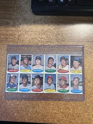 1974 Topps Stamps 12 Stamp Panel Carl Yastrzemski Brooks Robinson Buddy Bell - Image 1 of 4