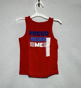 Toddler Girls' 'Proud Being Me' Graphic Tank Top - Cat & Jack Red 4T - Picture 1 of 2