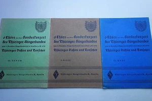 Apolda 3 Hefte 6 Chöre Sängerbund Thüringen 1932 Gesangverein Chor Singen Lied - Bild 1 von 4
