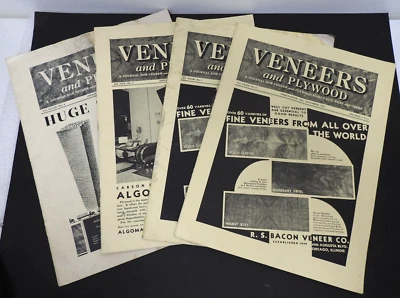 4 Issues Veneers and Plywood Journal for Manufacturers 1934/36/38 Vintage Wood - Image 1 of 4