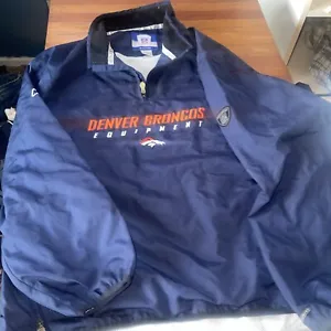 Denver Broncos Reebok Jacket Mens Size Large Blue Windbreaker NFL Equipment - Picture 1 of 4