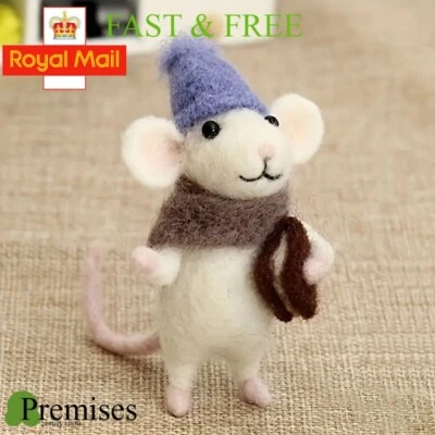Beginner Needle Felting Kit – Cute Teacher Mouse Design, DIY Craft Starter Set - Image 1 of 4