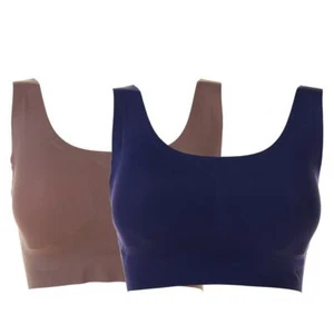 Rhonda Shear 2-pack 634003 Full Coverage Body Bra Set, Mocha/Dark Purple, Size M - Picture 1 of 1