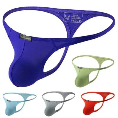 Men G-string  Panties T back Underwear Multi Solid Color low-waisted Sexy ✿ - Image 1 of 4