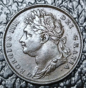 1821 Dot GREAT BRITAIN - FARTHING - George IIII - Gorgeous Coin - Picture 1 of 2