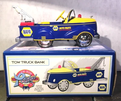 Napa Auto Parts Ltd Ed 1/6 Scale Die Cast Metal Pedal Car Gendron Tow Truck Bank - Image 1 of 4
