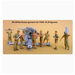 1/35 Segunda Guerra Mundial Alemán Antiaéreo 18 Gun Crew (Frica korps) - 8 Figuras Blanco Modelo Kit - Imagen 1 de 3