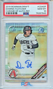 2019 Bowman Draft Dominic Fletcher Chrome REFRACTOR AUTO /499 PSA 10 GEM MINT #2