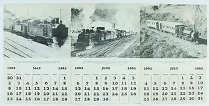 Lote de páginas calendario vintage de fotografías de tren de Nueva Zelanda 1982 en blanco y negro - Imagen 1 de 7