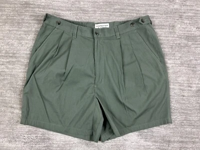 Roundtree & Yorke Shorts Mens 36 Green Elastic Waist Pleated Casual - Image 1 of 4