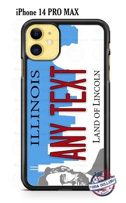 Illinois Skyline Auto License Plate Phone Case For iPhone 14 Samsung S23 Google - Image 1 of 4