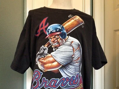 Camiseta de béisbol azul líquido negra vintage años 90 Atlanta Braves talla XXL Foto 1 de 3