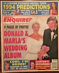 DONALD TRUMP National Enquire 1/4/94 - BRAND NEW - No Label - MARLA MAPLES - Picture 1 of 1
