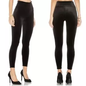 SPANX Velvet Leggings High Waist Comfortable Sculpting Black Velour Size Medium - Picture 1 of 10