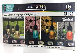 Enbrighten 24 Bulbs 48 ft. Outdoor Color Changing LED String Lights w/ Remote - Picture 1 of 2