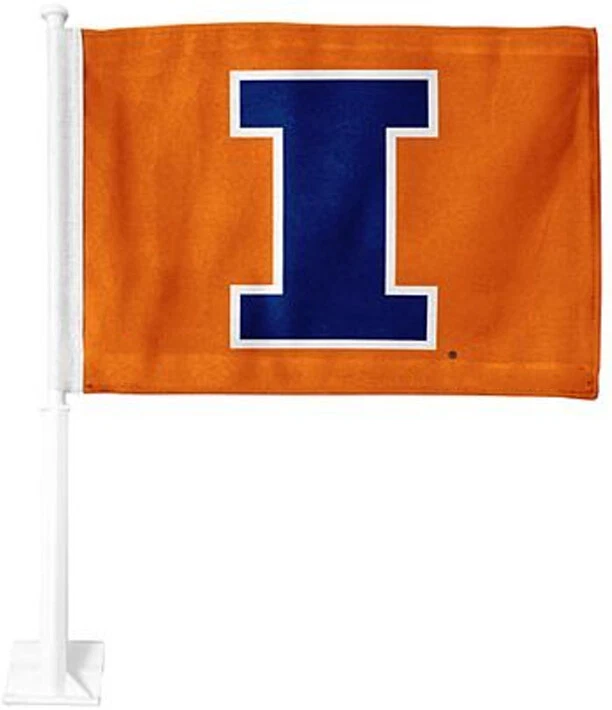 Флаг автомобиля Illinois Fighting Illini 2-сторонний оранжевый - Изображение 1 из 1