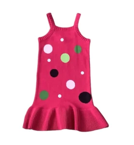 Gymboree Pup’s & Kisses Sweater Dress Girls Sz 9 Dotted Fuchsia Jumper Sz 9 NWT - Picture 1 of 2