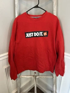 Nike Fleece Sweatshirt mit Rundhalsausschnitt Herren Just Do It Classic rot Gr. Large - Bild 1 von 7