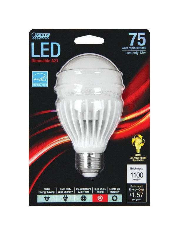Feit A21 Medium Base (E26) LED Bulb Soft White 75 Watt Equivalence - Image 1 of 1