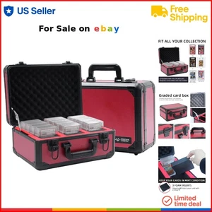 Aluminum Card Storage Box Fits 70-80 Graded Trading Cards Protective - Picture 1 of 8