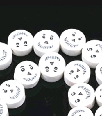 Handmade Polymer Clay Beads Ghost Face Size 10mm bracelet Jewellery Making  - Image 1 of 3