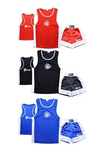 KIDS BOXING SET TOP & SHORTS 2 PCS SET HIGH QUALITY SATIN FABRIC FOR 5-12 YEAR - Picture 1 of 6