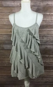 AB Studio NWT Womens Layered Tank Top Large Heathered Gray Rayon Stretch E31 - Picture 1 of 12