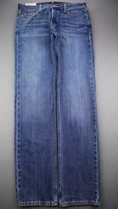 Jeans uomo Hollister gamba dritta 100% cotone bottoni mosca taglia 32x34 (Msr 33x34) - Foto 1 di 8