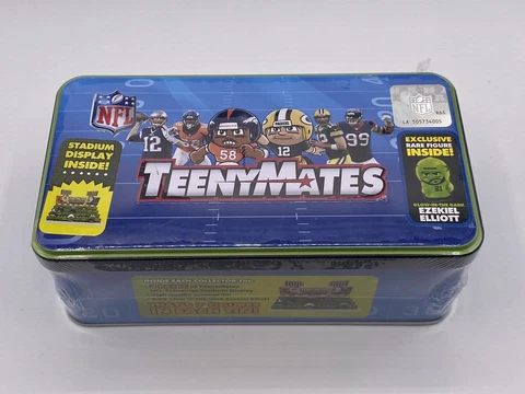 NFL TeenyMates Series 6 Collectors Tin Stadium Display Rare Glow-In-Dark Elliot Cover