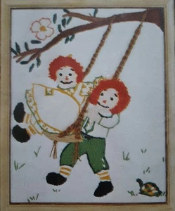RAGGEDY ANN & ANDY CREWEL EMBROIDERY KIT 8"x10" Bobbs Merrill Vintage RA 1703 - Picture 1 of 5