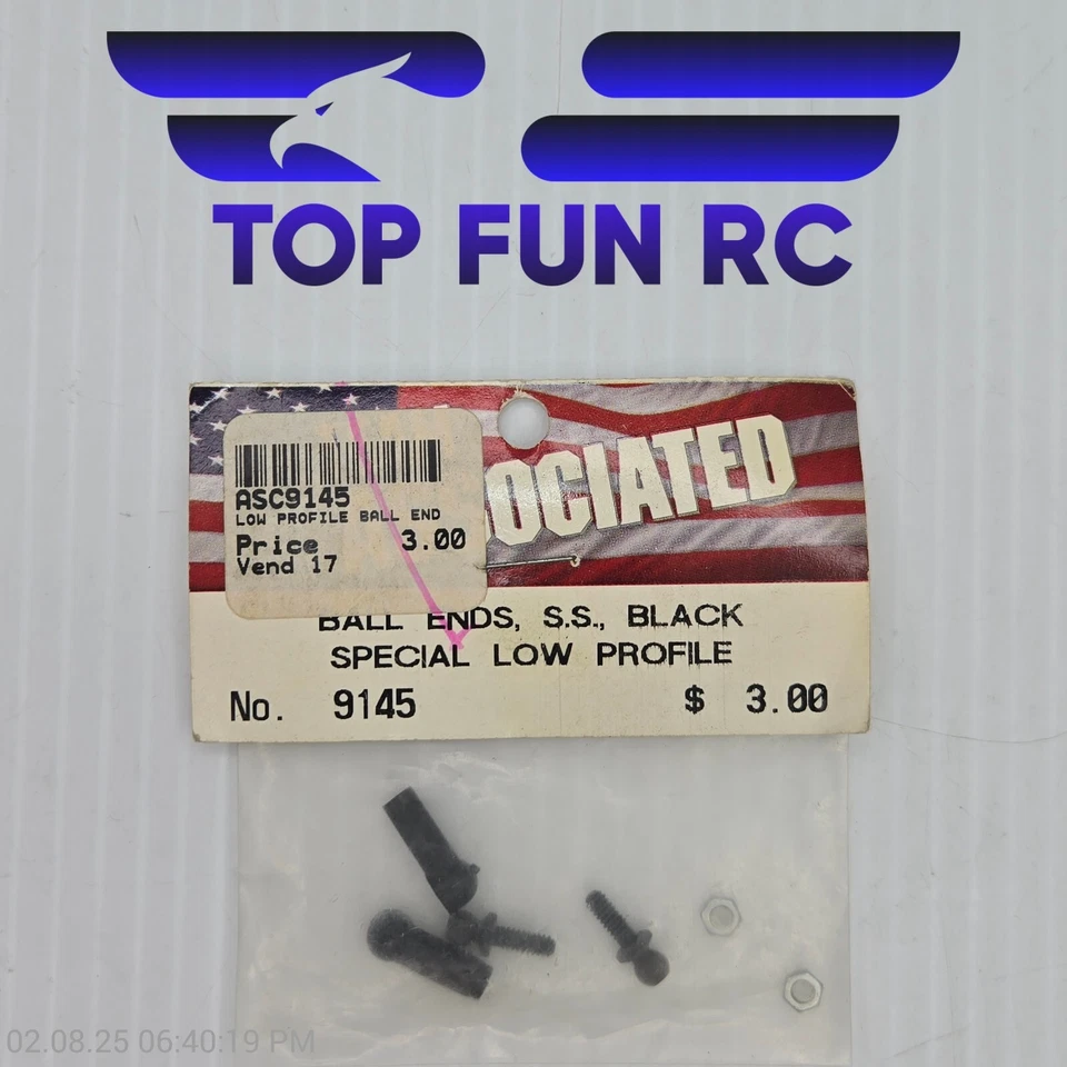 Team Associated 9145 Ball Ends S.S. Special Low Profile Black (2) For RC10B5M - Image 1 of 1