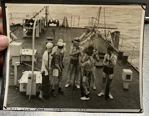 Original 1951 Photos Of HMS Loch Fada Regatta Dressed Up Crew Drag Ref#F - Picture 1 of 11