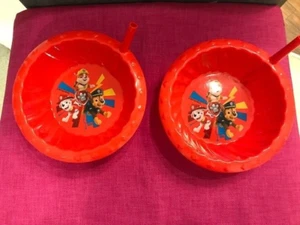 Paw Patrol Sippy Cereal Bowl With Straw for kids Lot of 2 - Picture 1 of 2