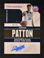 2017-18 Chronicles Signature Swatch Auto Pink #CSS-JPT Justin Patton /49