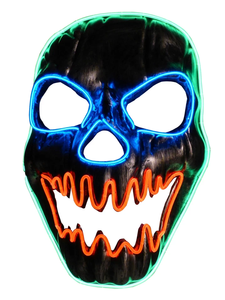 Halloween Horror  Leucht-Maske leuchtender LED Totenkopf für Karneval Fasching - Bild 1 von 4