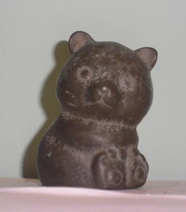 Vintage Antique Miniature Bronze Bear Cub 3" patina - Picture 1 of 6